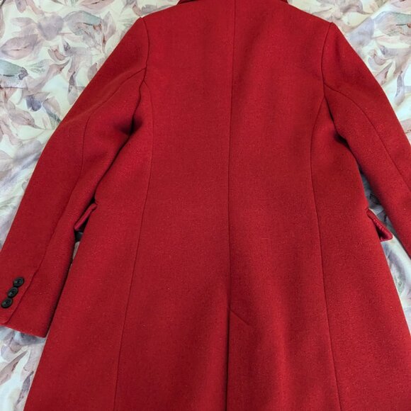 Adorable Red Wool Coat from Stradivarius - Size Small - Picture 7 of 9